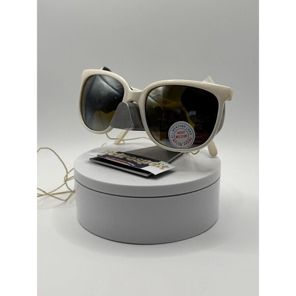 Vintage Cebe Sport Sunglasses | White with Leather Sideshields and Leash France - Picture 4 of 10